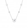 Collana Donna Luca Barra CK2004 In Acciaio Con Quadrifogli E Zirconi