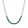 Collana Donna Luca Barra CK2011 In Acciaio Con Cristalli Baguette Verdi