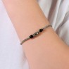 Bracciale Bambino Luca Barra JB219 In Acciaio Con Pietre Nere