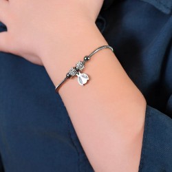 Bracciale Bimba Luca Barra JB183 In Acciaio Con Coccinella E Strass