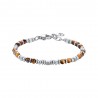 Bracciale Bambino Luca Barra JB193 In Acciaio Con Pietre Occhio Di Tigre