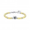 Bracciale Bimbo Luca Barra JB212 In Acciaio Con Pietre Gialle E Timone