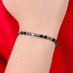 Bracciale Bimbo Luca Barra JB197 In Acciaio Con Sfere Nere