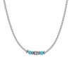 Collana Bimbo Luca Barra JC149 In Acciaio Con Pietre Turchesi