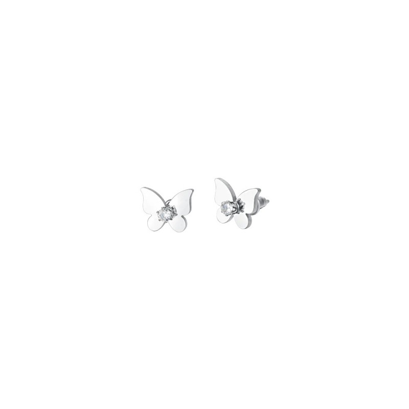 Orecchini Donna Luca Barra OK1354 In Acciaio A Forma Di Farfalla Con Zircone