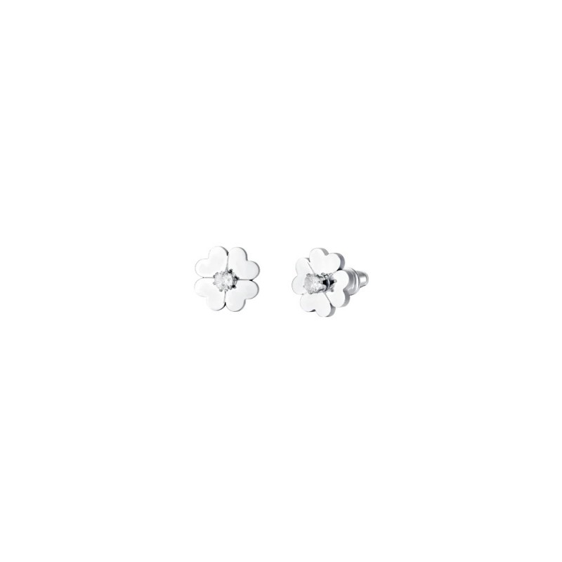 Orecchini donna Luca Barra OK1355 In Acciaio A Quadrifoglio Con Zircone