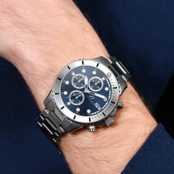 Orologio Uomo Cronografo Luca Barra BU132 Con Quadrante Blu
