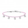 Bracciale Donna Luca Barra BK2679 In Acciaio Con Cristalli Rosa E Zirconi Quadrati