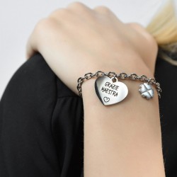Bracciale Donna Luca Barra BK2489 Con Cuore E Scritta "Grazie Maestra"