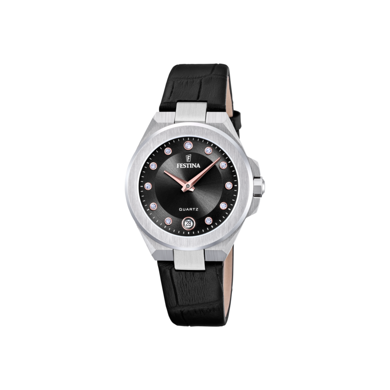 Orologio Donna Festina F20701/5 Con Cinturino Grigio Scuro E Quadrante Nero