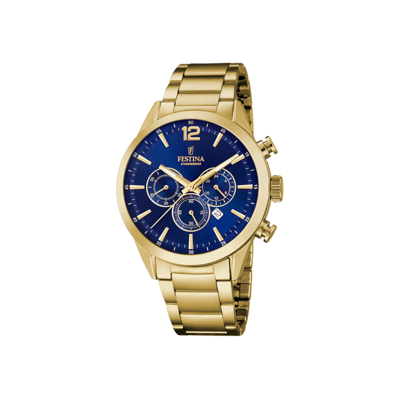 Orologio Uomo Festina F20633/2 Cronografo Con Cassa E Cinturino In Acciaio Dorato