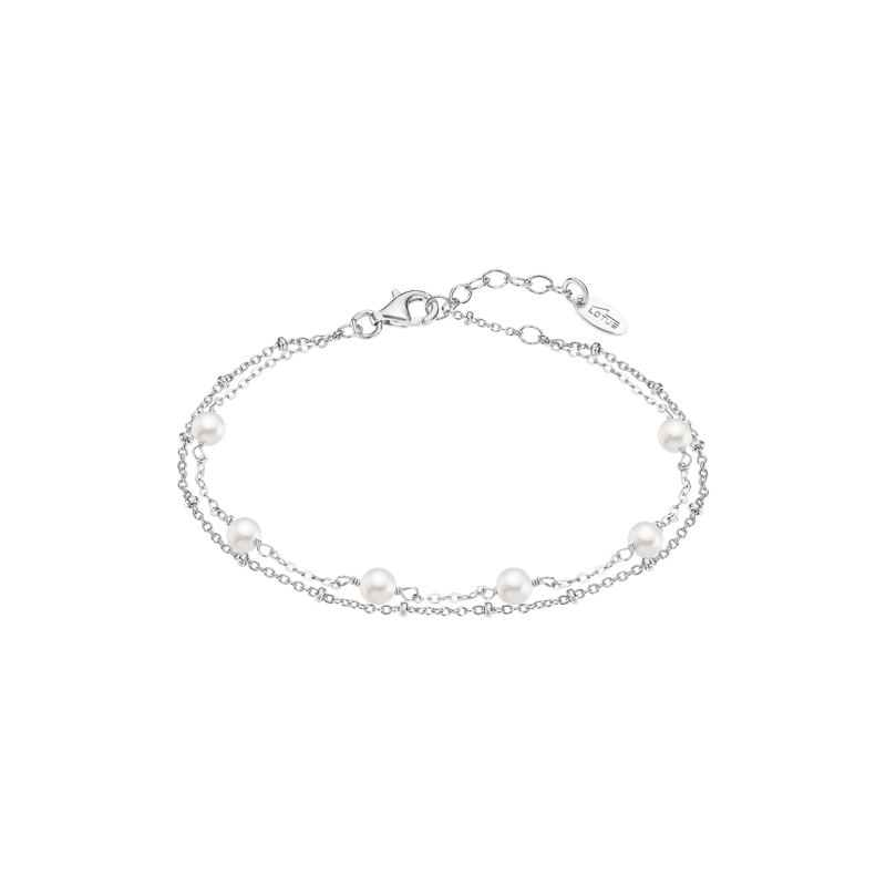 Bracciale Donna Lotus Silver in Argento Con Perle Bianche LP3477-2/1