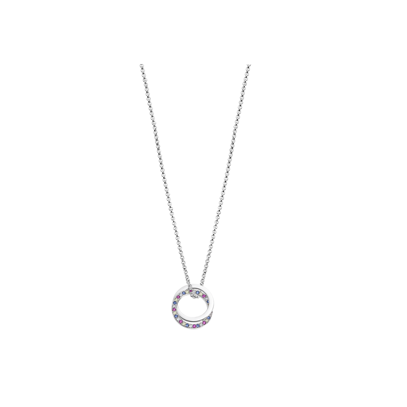 Collana Donna Lotus Silver LP1990-1/2 In Argento Con Doppio Cerchio