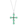 Collana Donna Lotus Silver LP3558-1/2 Con Pendente Croce Con Zirconi Verdi