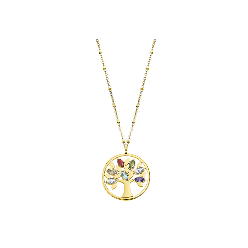 Collana Donna Lotus Style Acciaio Dorato Con Albero Della Vita LS2192/1/2