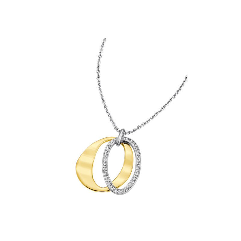 Collana Donna Lotus Style LS1672/1/2 In Acciaio Con Pendente Ovale E Strass