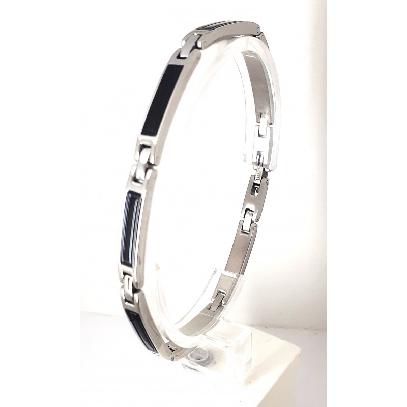 Bracciale Uomo ARKANO BAC42NN In Acciaio Con Particolari Neri