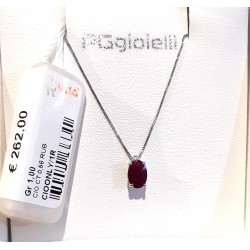 Collana donna in oro bianco con rubino PG Gioielli CIOONLY/1R