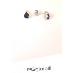 Orecchini Donna PG Gioielli ORCLOVER/2Z In Oro Bianco Con Zaffiro A Goccia