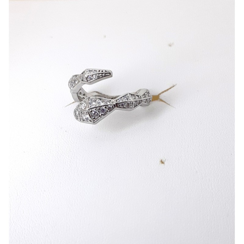 Anello Donna Trova Gioielli 7991-W In Argento A Forma Di Serpente Con Zirconi