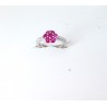 Anello Donna Trova Gioielli 9466-RS In Argento Con Fiore E Pietre Fucsia