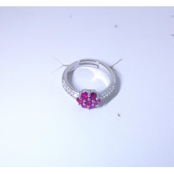 Anello Donna Trova Gioielli 9466-RS In Argento Con Fiore E Pietre Fucsia