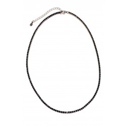Collana Donna Gioja Argento CCL125 PN Tipo Tennis In Argento Con Pietre Nere