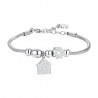 Bracciale Donna Luca Barra BK2703 In Acciaio Con Casetta E Quadrifoglio