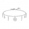 Bracciale Donna Luca Barra BK2691 In Acciaio Con Quadrifoglio E Cornetti