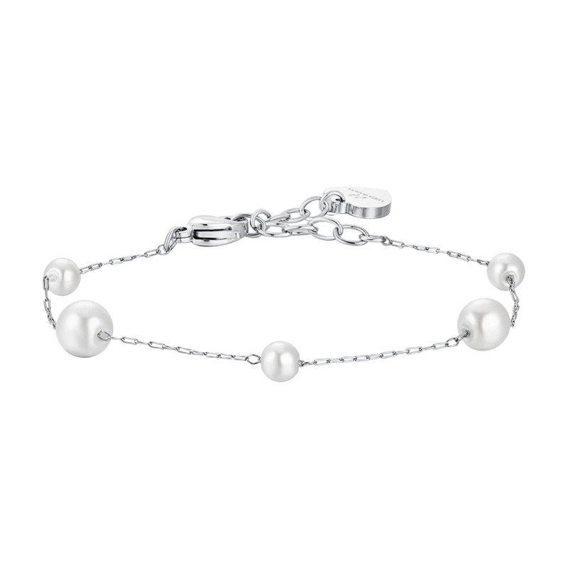 Bracciale Donna Luca Barra BK2687 In Acciaio Con Perle Sintetiche Bianche