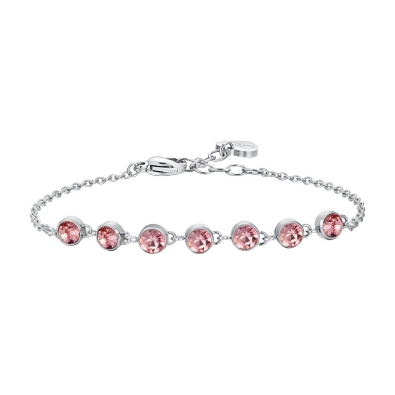 Bracciale Donna Luca Barra BK2696 In Acciaio Con Cristalli Rosa