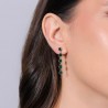 Orecchini Donna Luca Barra OK1383 In Acciaio Pendenti Con Cristalli Verdi