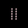 Orecchini Donna Luca Barra OK1382 In Acciaio Pendenti Con Cristalli Rosa