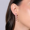 Orecchini Donna Luca Barra OK1382 In Acciaio Pendenti Con Cristalli Rosa