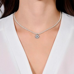 Collana Donna Luca Barra CK2035 In Perle Sintetiche Bianche Con Quadrifoglio