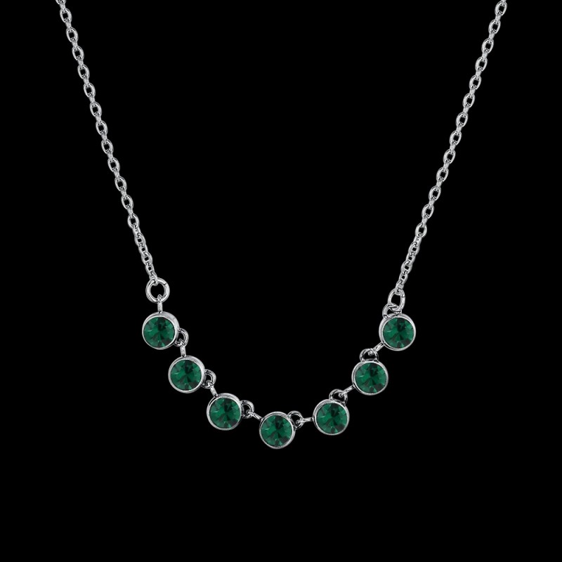 Collana Donna Luca Barra CK2043 In Acciaio Con Cristalli Verdi