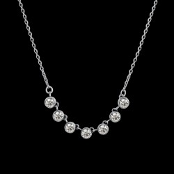 Collana Donna Luca Barra CK2041 In Acciaio Con Cristalli Trasparenti