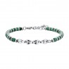 Bracciale Uomo Luca Barra BA1756 In Acciaio Con Pietre Verdi