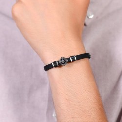 Bracciale Uomo Luca Barra BA1771 In Caucciù Con Rosa Dei Venti