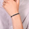 Bracciale Uomo Luca Barra BA1781 In Acciaio Con Elementi In Ceramica Nera