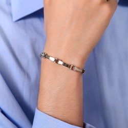 Bracciale Uomo Luca Barra BA1775 In Acciaio Con Elementi Rosé