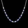 Collana Uomo Luca Barra CL339 In Acciaio Con Pietre Lapis E Bianche