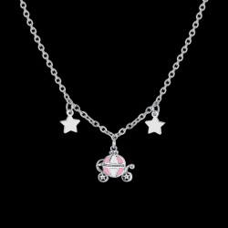 Collana Bimba Luca Barra JC155 In Acciaio Con Carrozza E Stelle