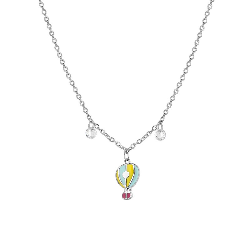Collana Bambina Luca Barra JC156 In Acciaio Con Mongolfiera