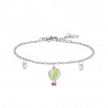 Bracciale Bambina Luca Barra JB230 In Acciaio Con Mongolfiera E Zirconi