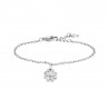 Bracciale Bambina Luca Barra JB223 In Acciaio Con Quadrifoglio Con Strass