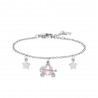 Bracciale Bambina Luca Barra JB228 In Acciaio Con Carrozza E Stelle