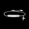 Bracciale Bambina Luca Barra JB227 In Acciaio Con Piastra E Ballerina