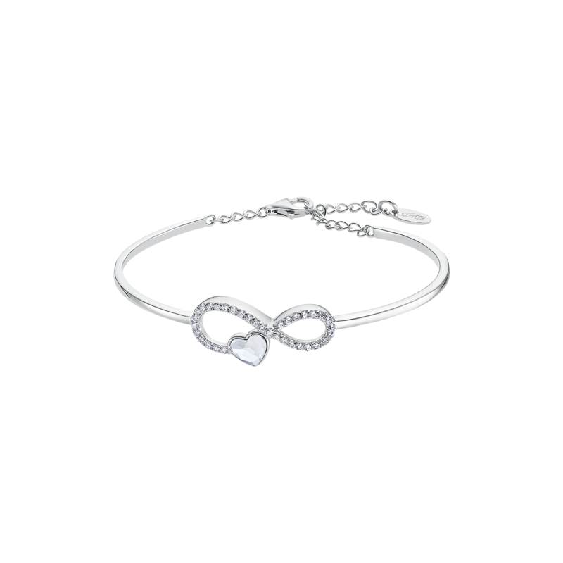 Bracciale Donna Rigido Lotus Silver LP3531-2/1 Con Infinito E Cristallo A Cuore
