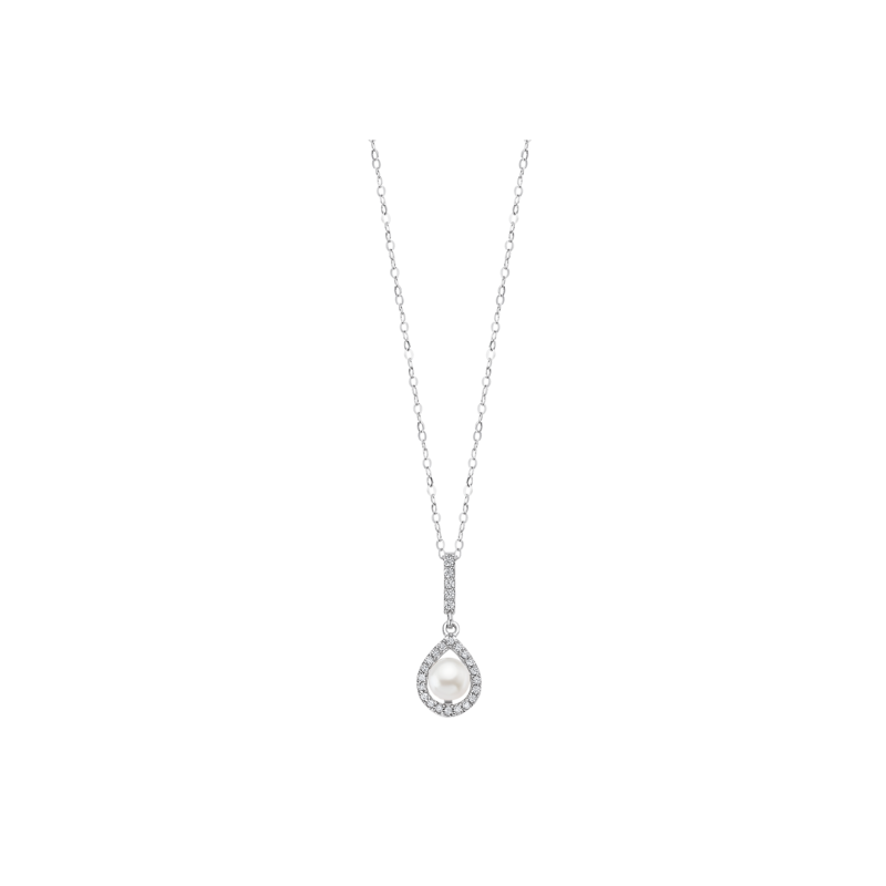 Collana Donna Lotus Silver LP3198-1/1 in Argento Con Perla e Zirconi